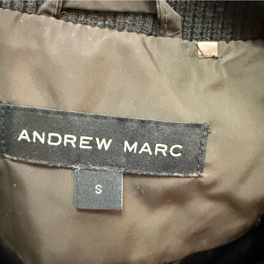 Andrew Marc Quilted Zip Vest Olive Green Womens Small